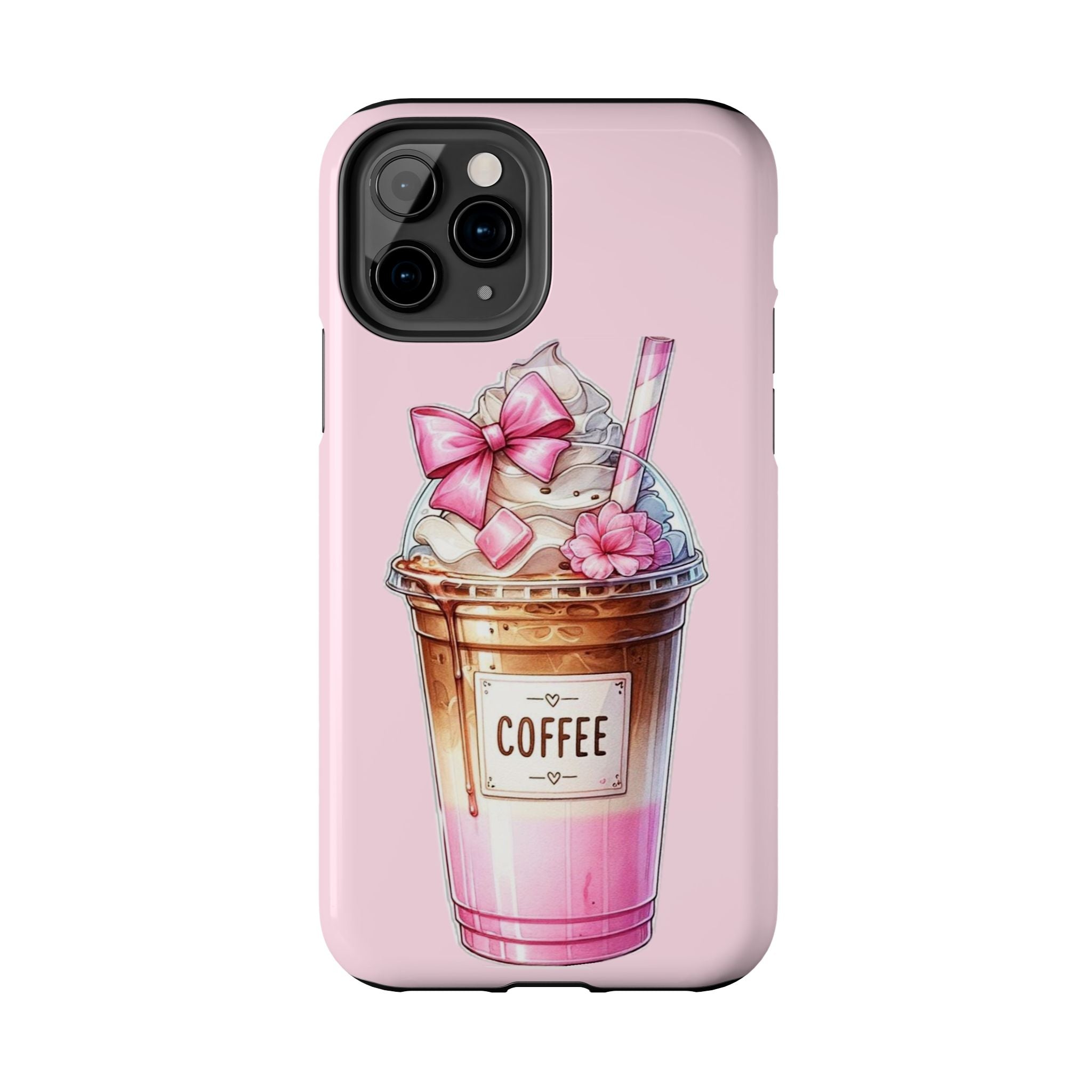 Cute Pink Coffee Phone Case — Kawaii Latte Tough Phone Case