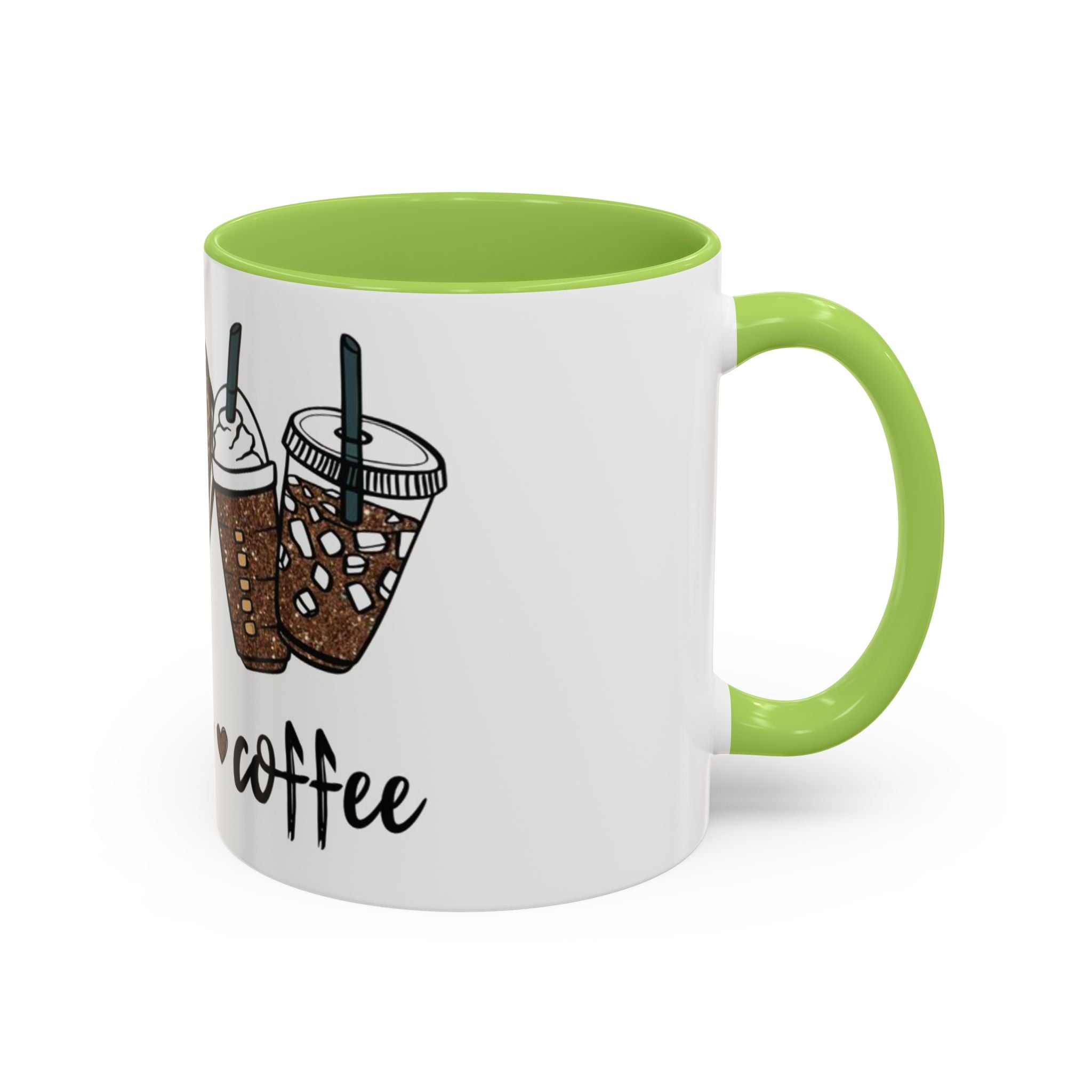 Coffee Love Accent Mug — Leopard Print Peace, Heart & Coffee Design (11/15oz)