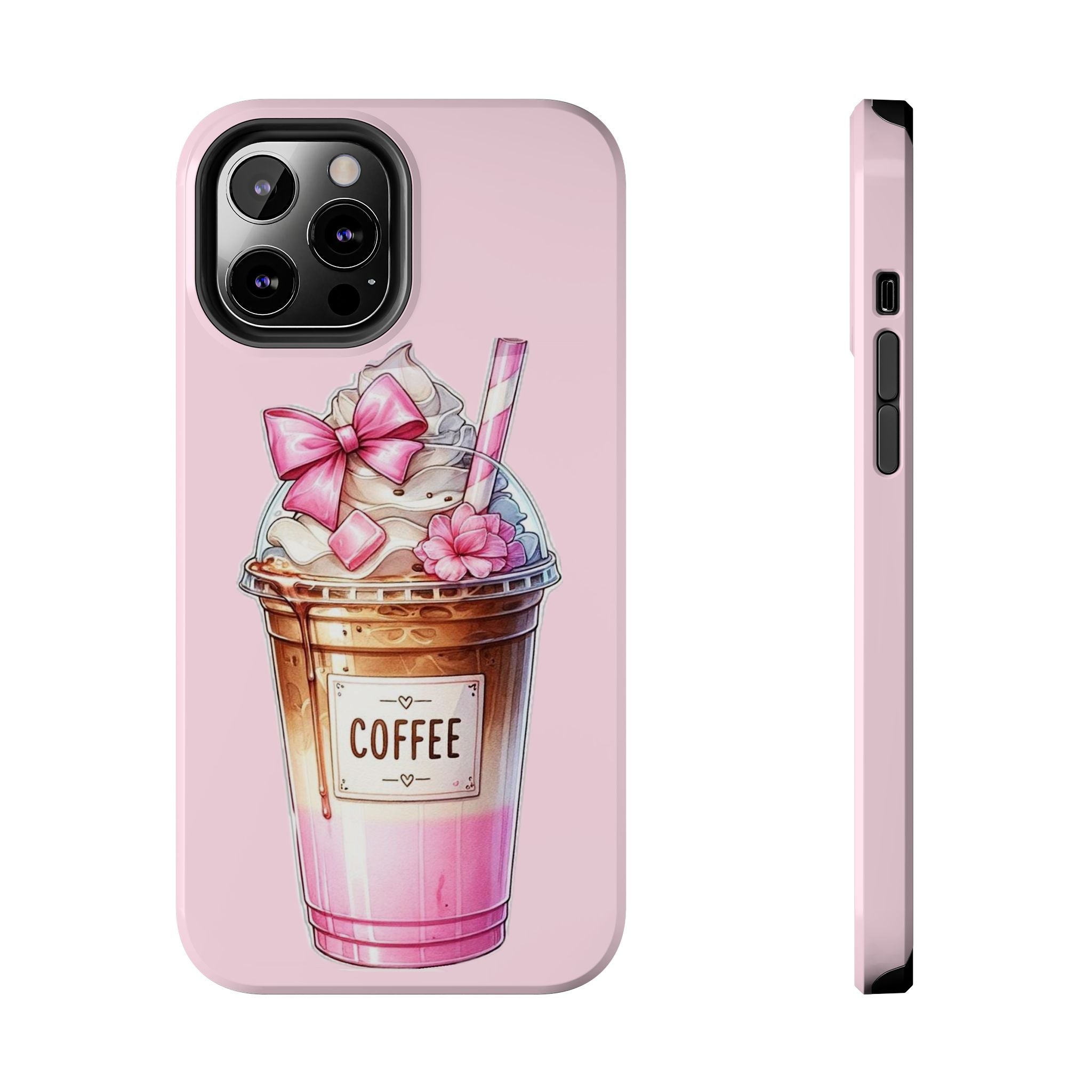 Cute Pink Coffee Phone Case — Kawaii Latte Tough Phone Case