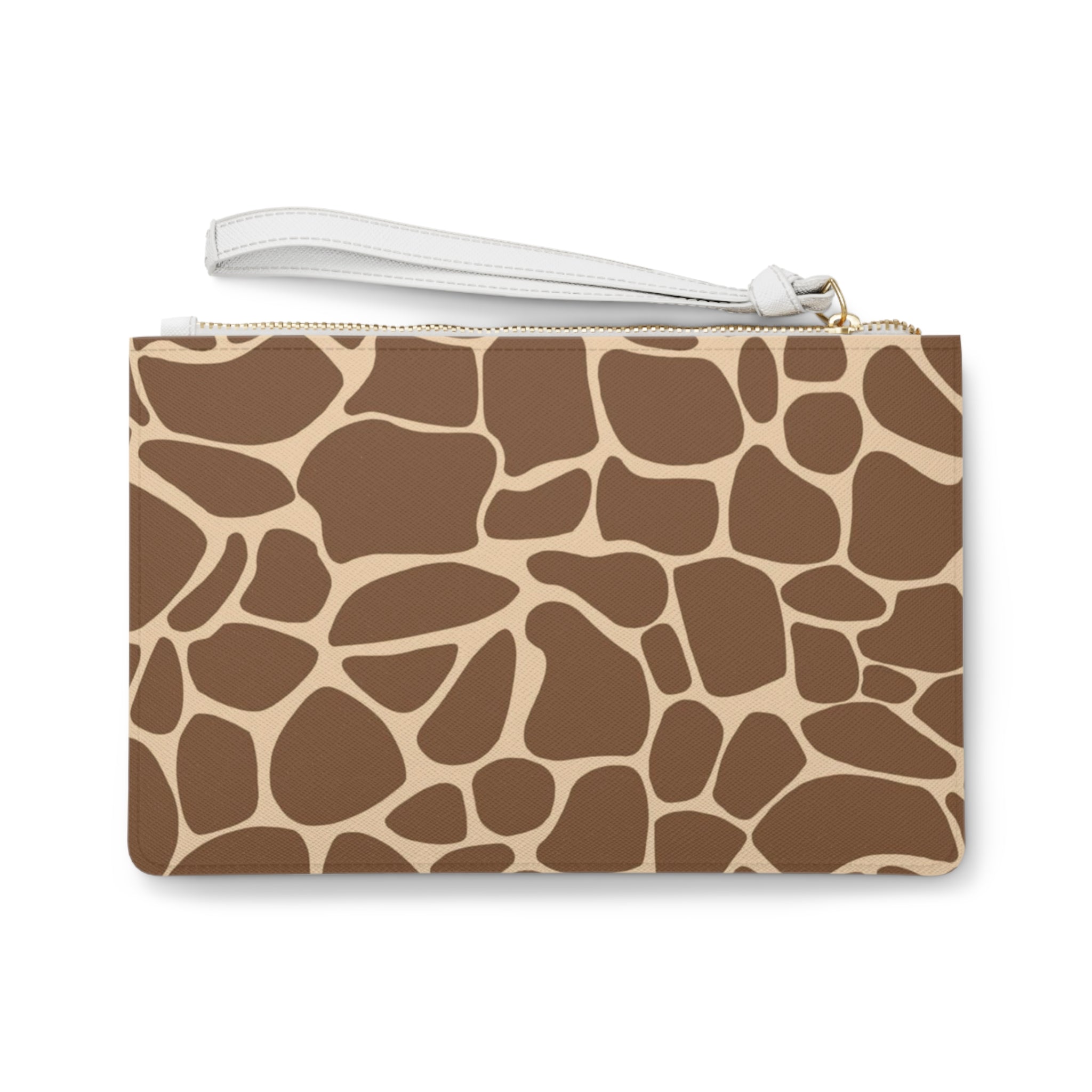 Giraffe Print Clutch Bag — Brown Safari Pattern Wristlet