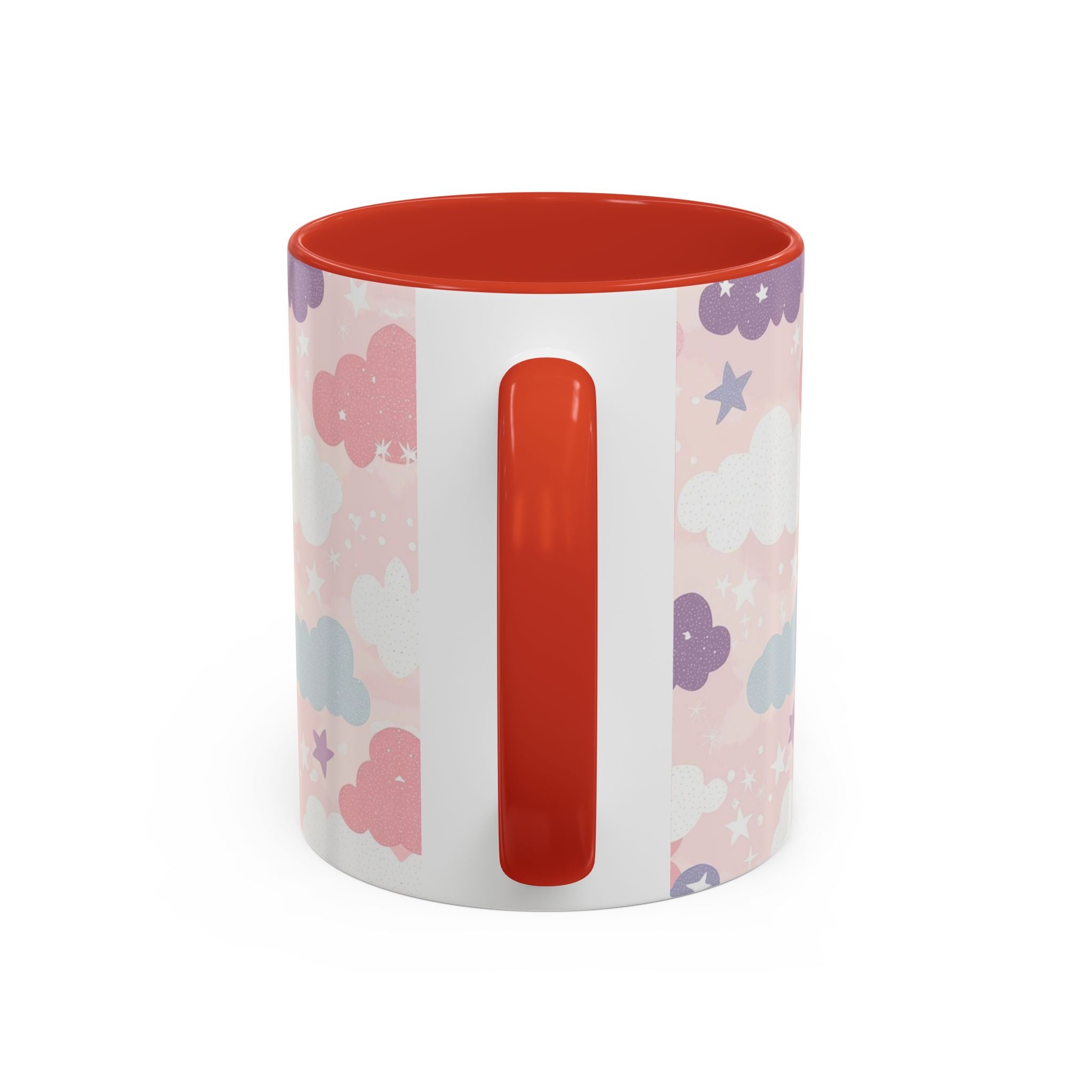 Pastel Cloud Pattern Coffee Mug | Cute Stars and Clouds Design