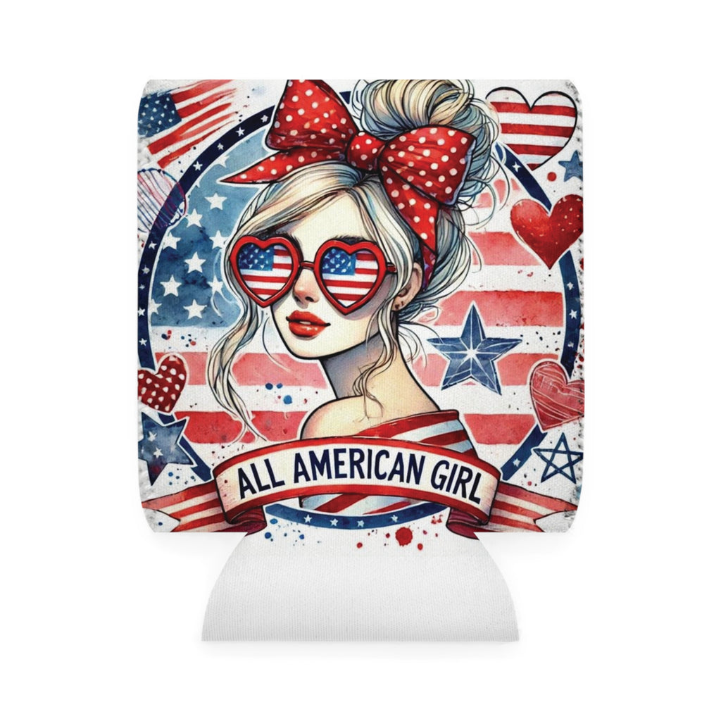 All American Girl Can Cooler, Can Cooler Sleeve | 4th of July Patriotic