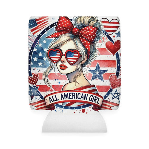All American Girl Can Cooler, Can Cooler Sleeve | 4th of July Patriotic