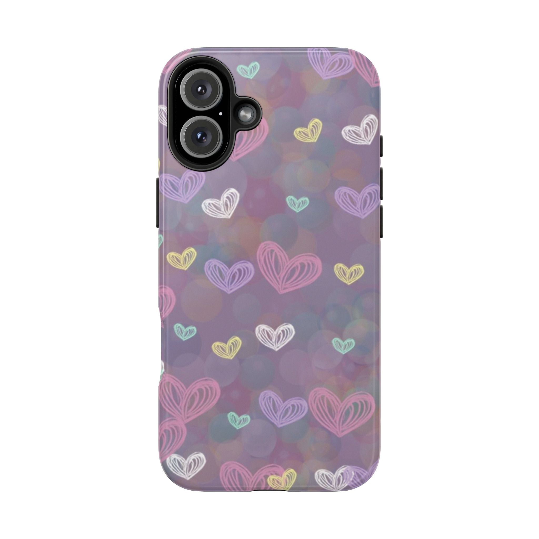 Tough Phone Case — Pastel Heart Pattern Protective Phone Cover