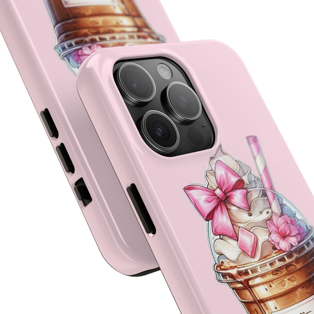 Cute Pink Coffee Phone Case — Kawaii Latte Tough Phone Case