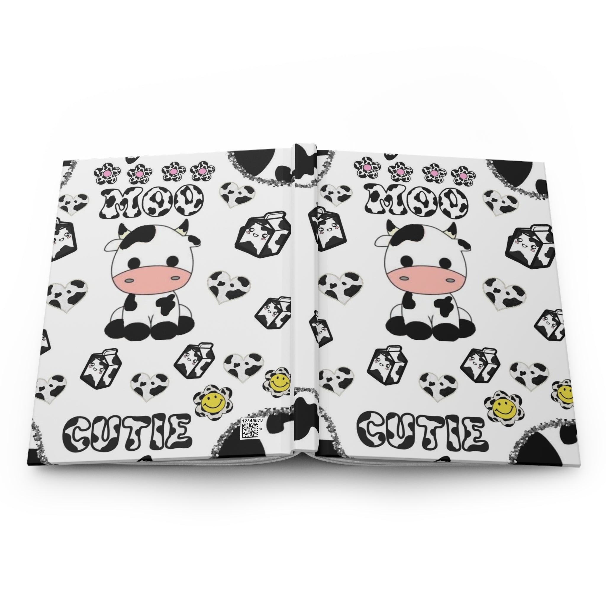 Cute Cow Pattern Hardcover Journal | Moo Cutie Notebook
