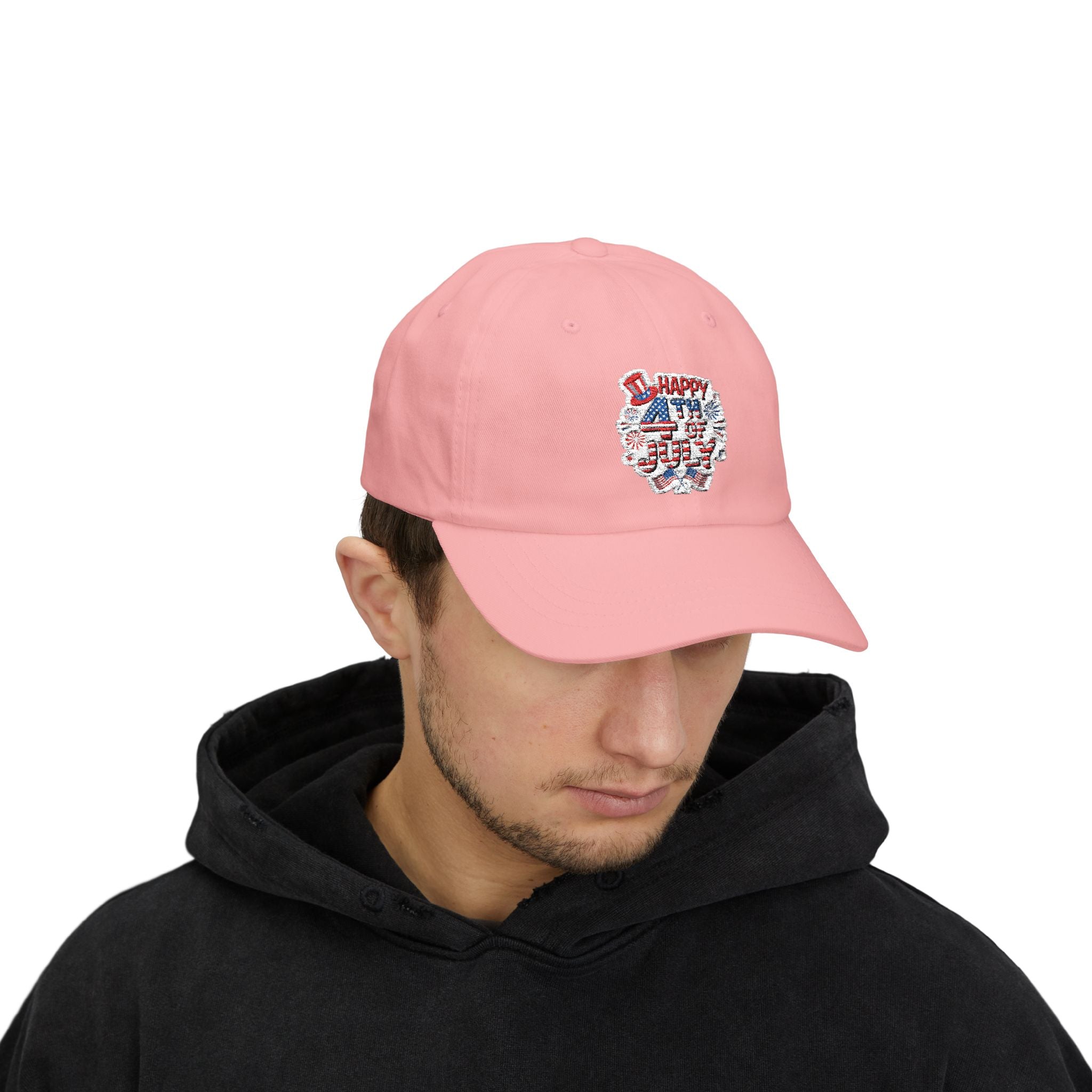 Patriotic 4th of July fireworks Dad Cap | American flag baseball hat
