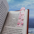 Pink Valentine Bookmark — Cute Love Truck & Hearts Reading Ribbon