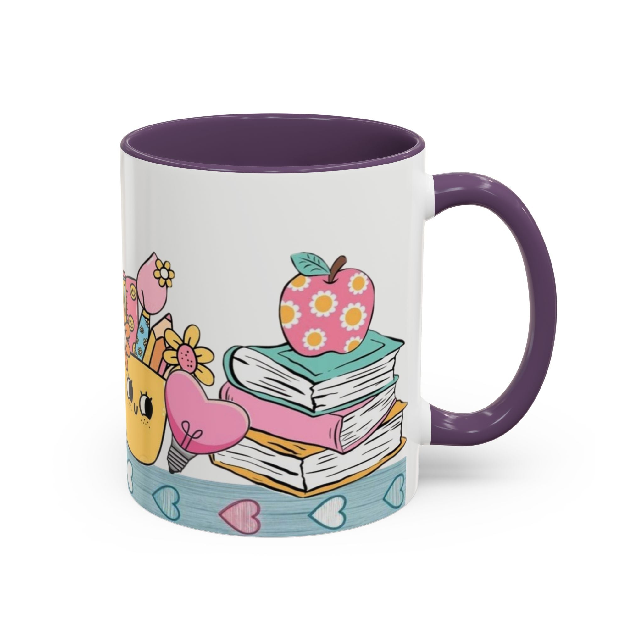 Cute Teacher Desk Accent Coffee Mug — Kawaii School Supplies Design