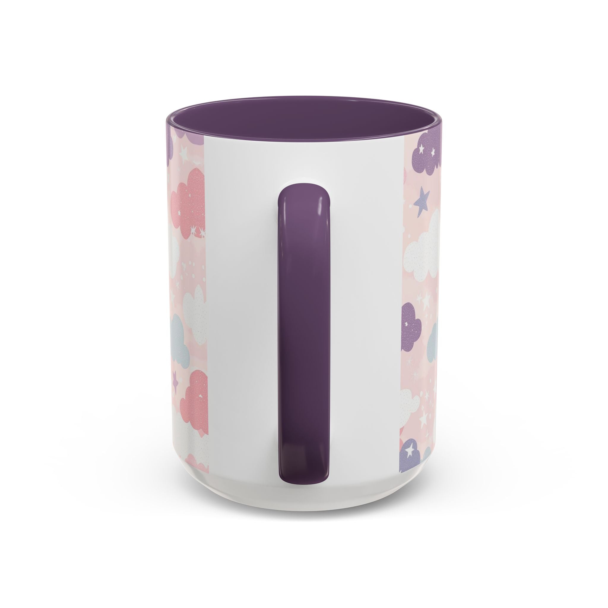 Pastel Cloud Pattern Coffee Mug | Cute Stars and Clouds Design
