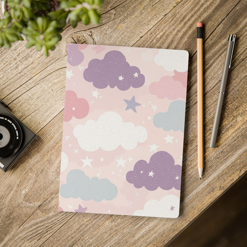 Pastel Cloud Pattern Softcover Journal | Stars & Clouds Notebook