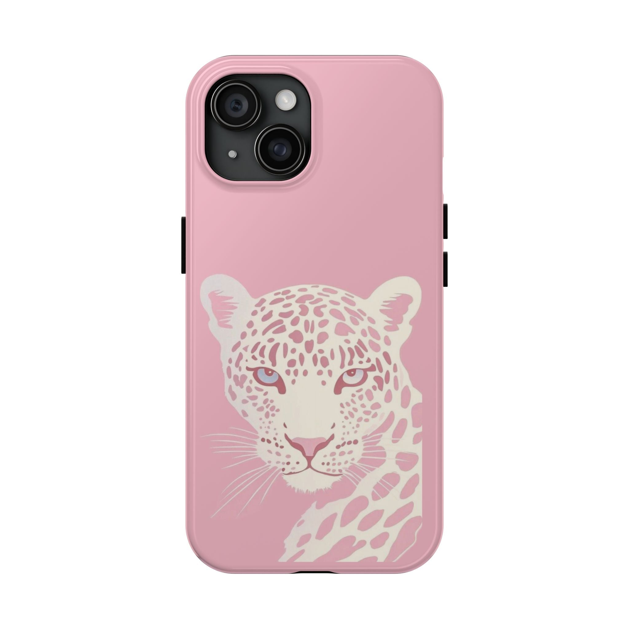 Tough Phone Case — Pink Leopard Face Protective Phone Cover