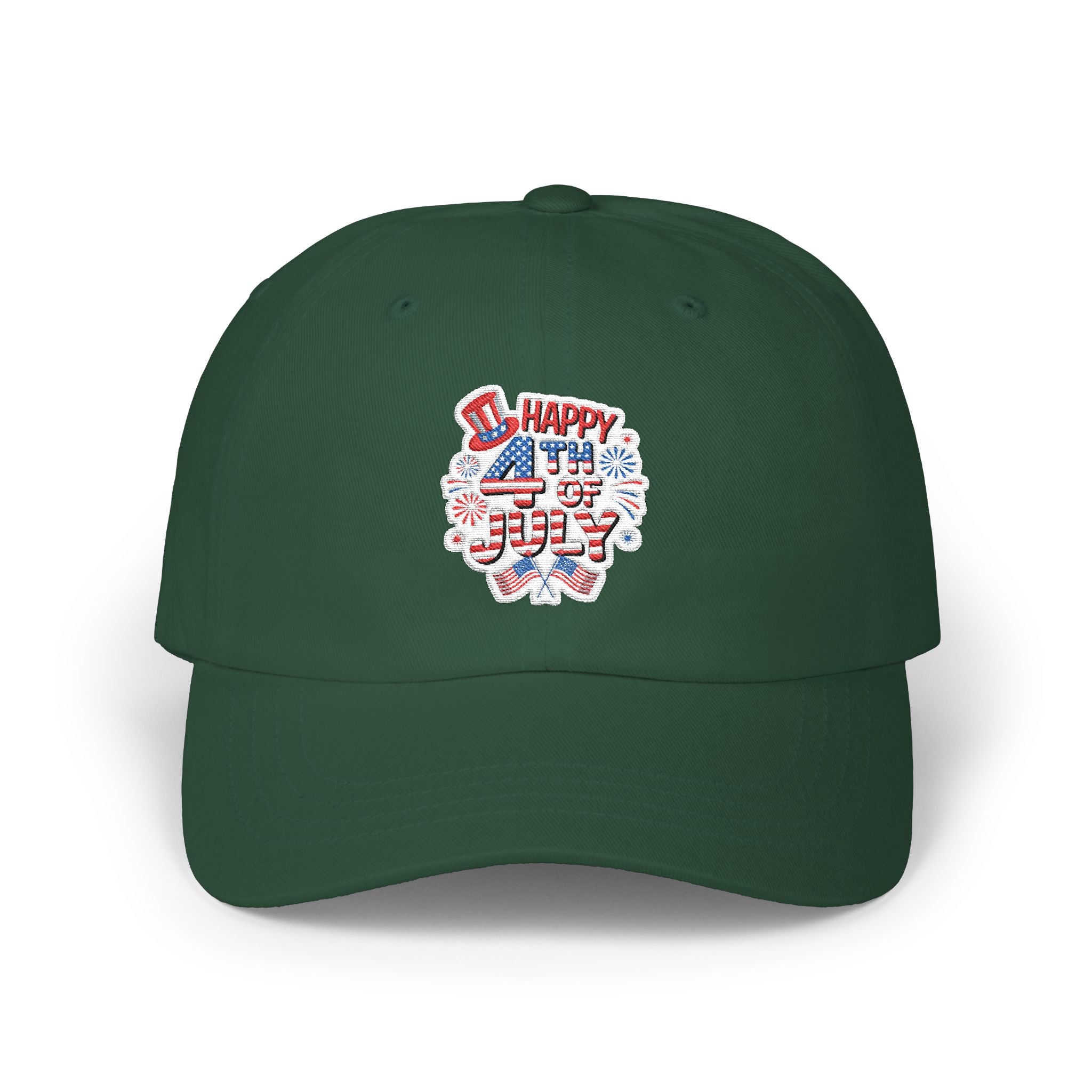 Patriotic 4th of July fireworks Dad Cap | American flag baseball hat