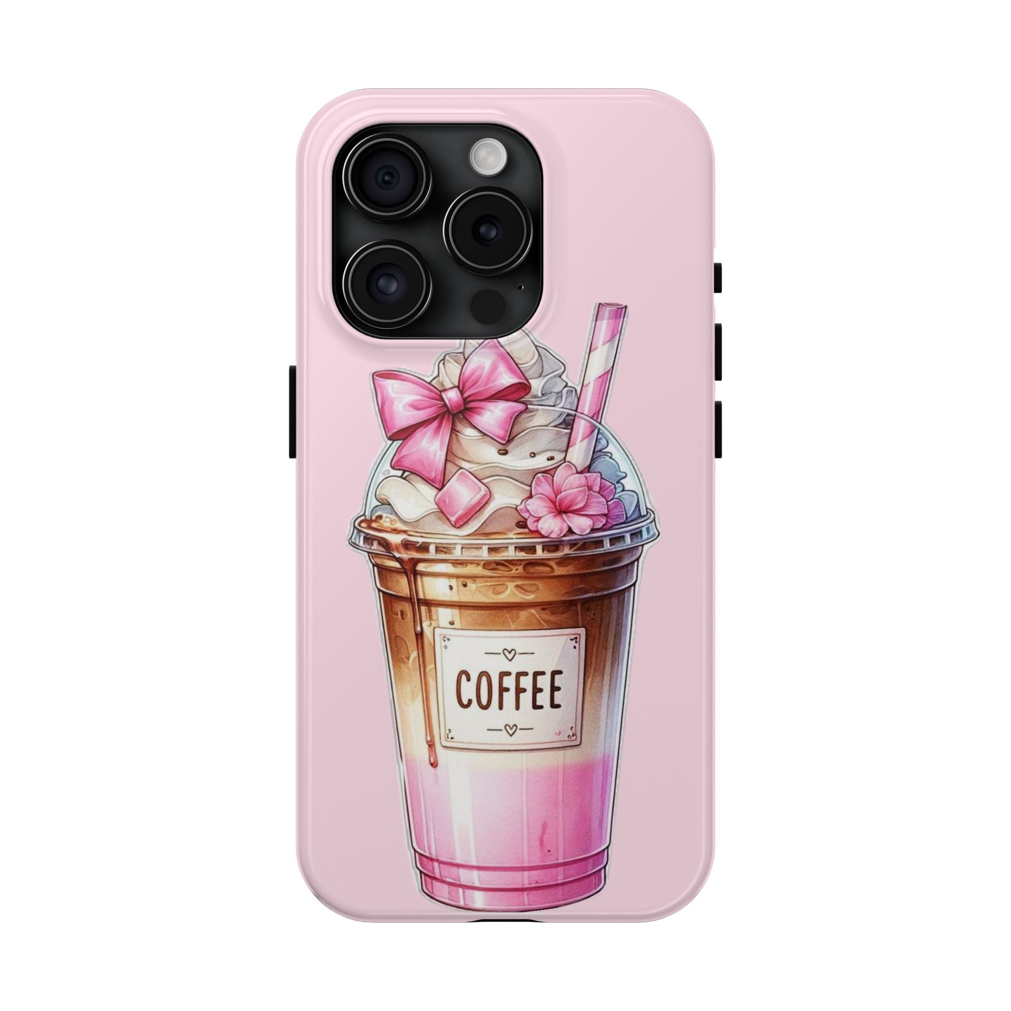 Cute Pink Coffee Phone Case — Kawaii Latte Tough Phone Case