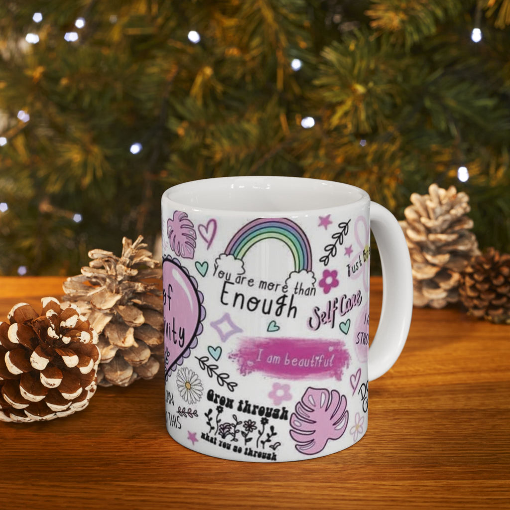 Positivity Mug — "Cup of Positivity" Inspirational Ceramic Coffee Mug (11oz/15oz)