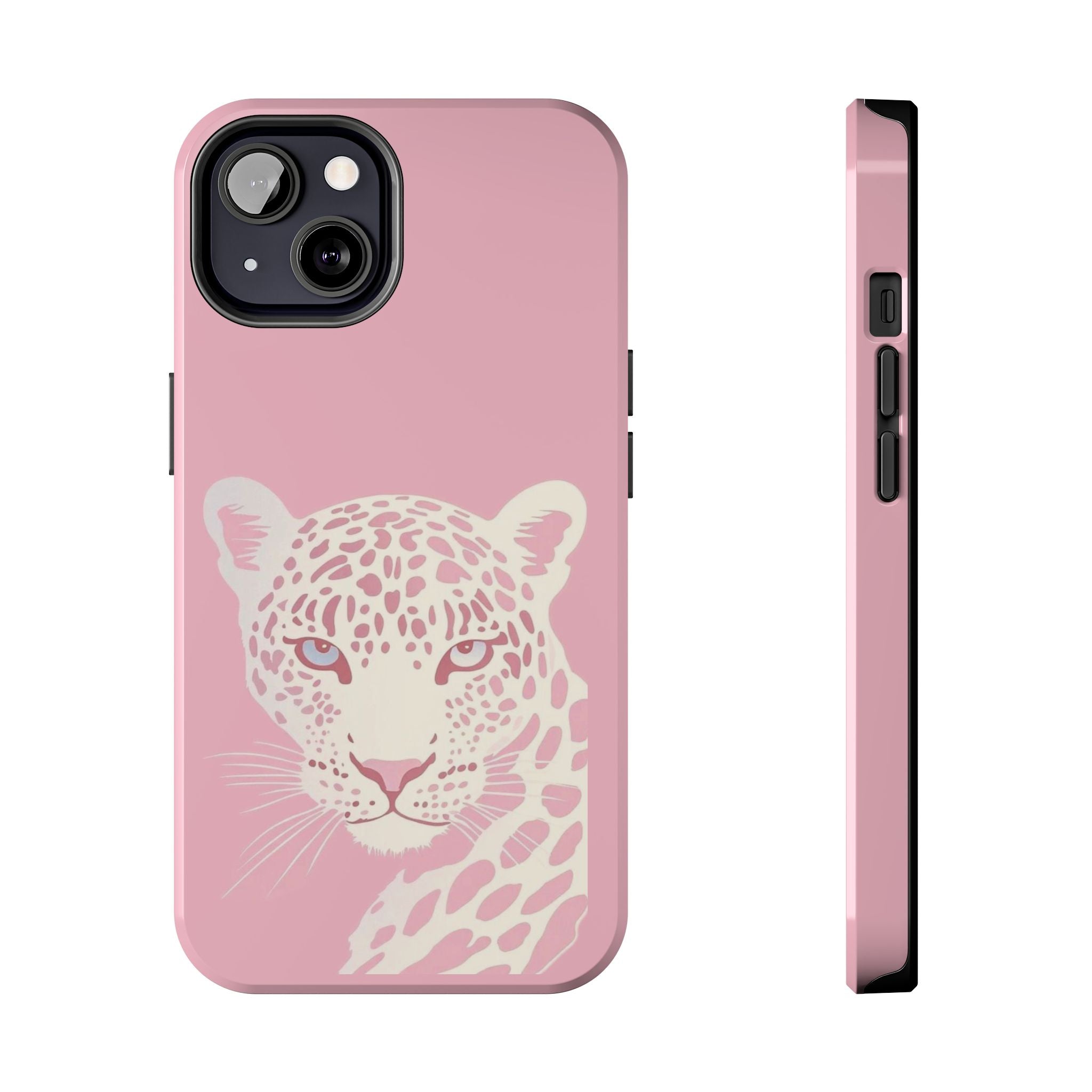 Tough Phone Case — Pink Leopard Face Protective Phone Cover