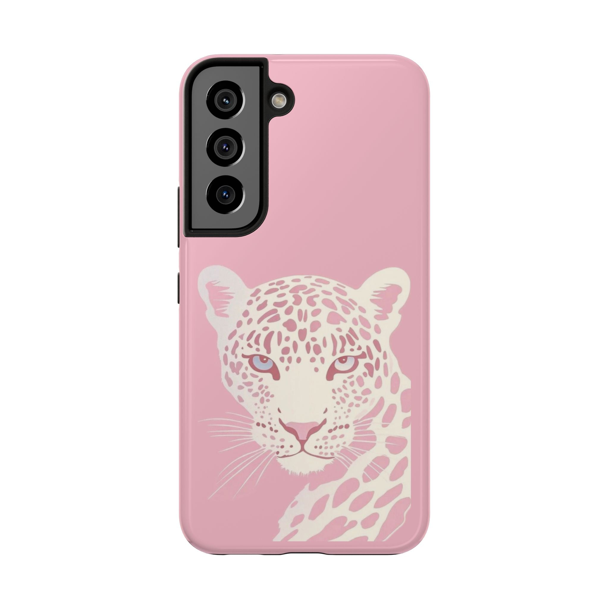 Tough Phone Case — Pink Leopard Face Protective Phone Cover