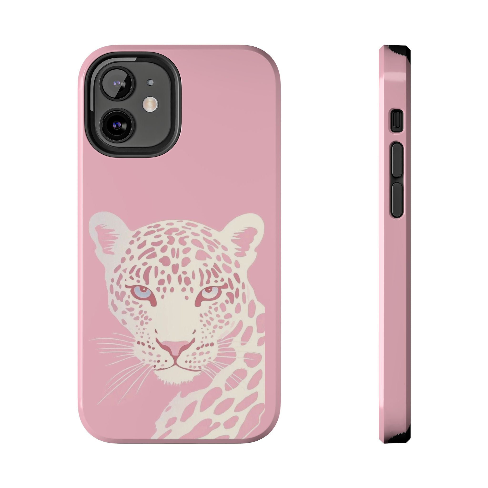 Tough Phone Case — Pink Leopard Face Protective Phone Cover