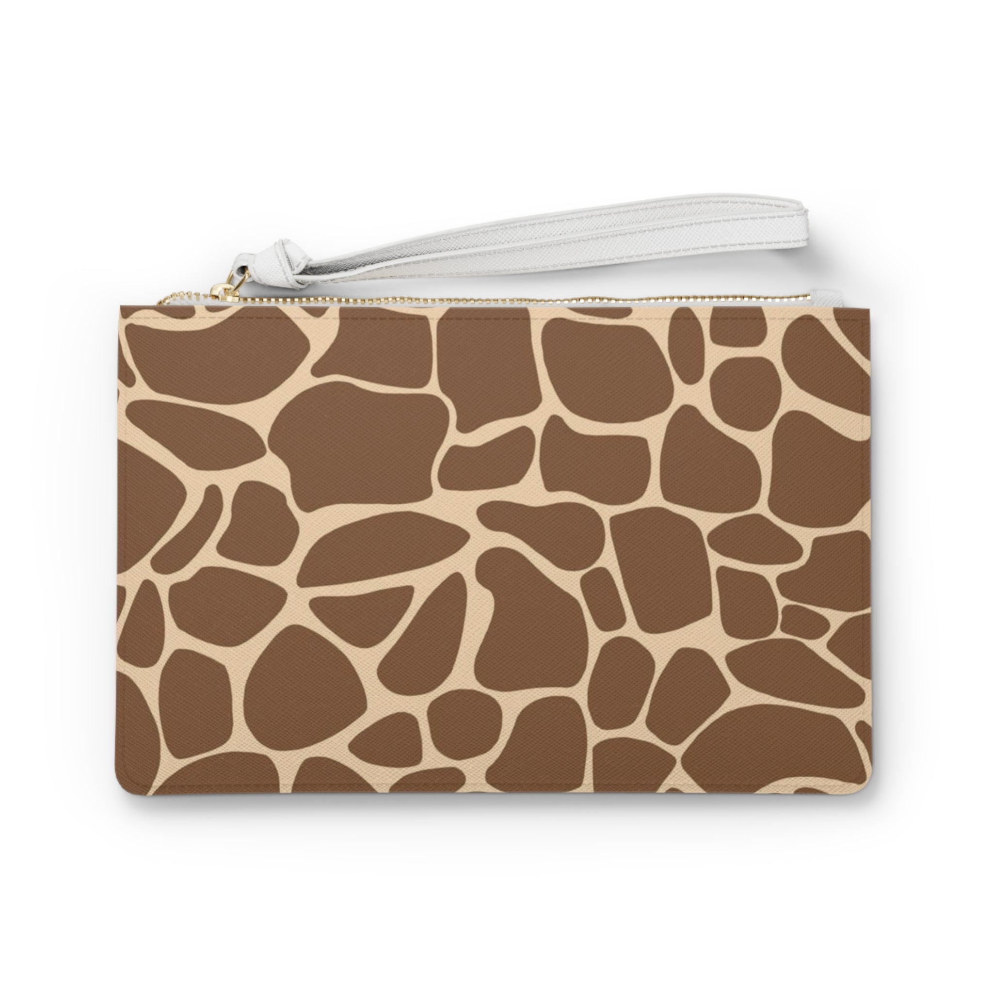 Giraffe Print Clutch Bag — Brown Safari Pattern Wristlet