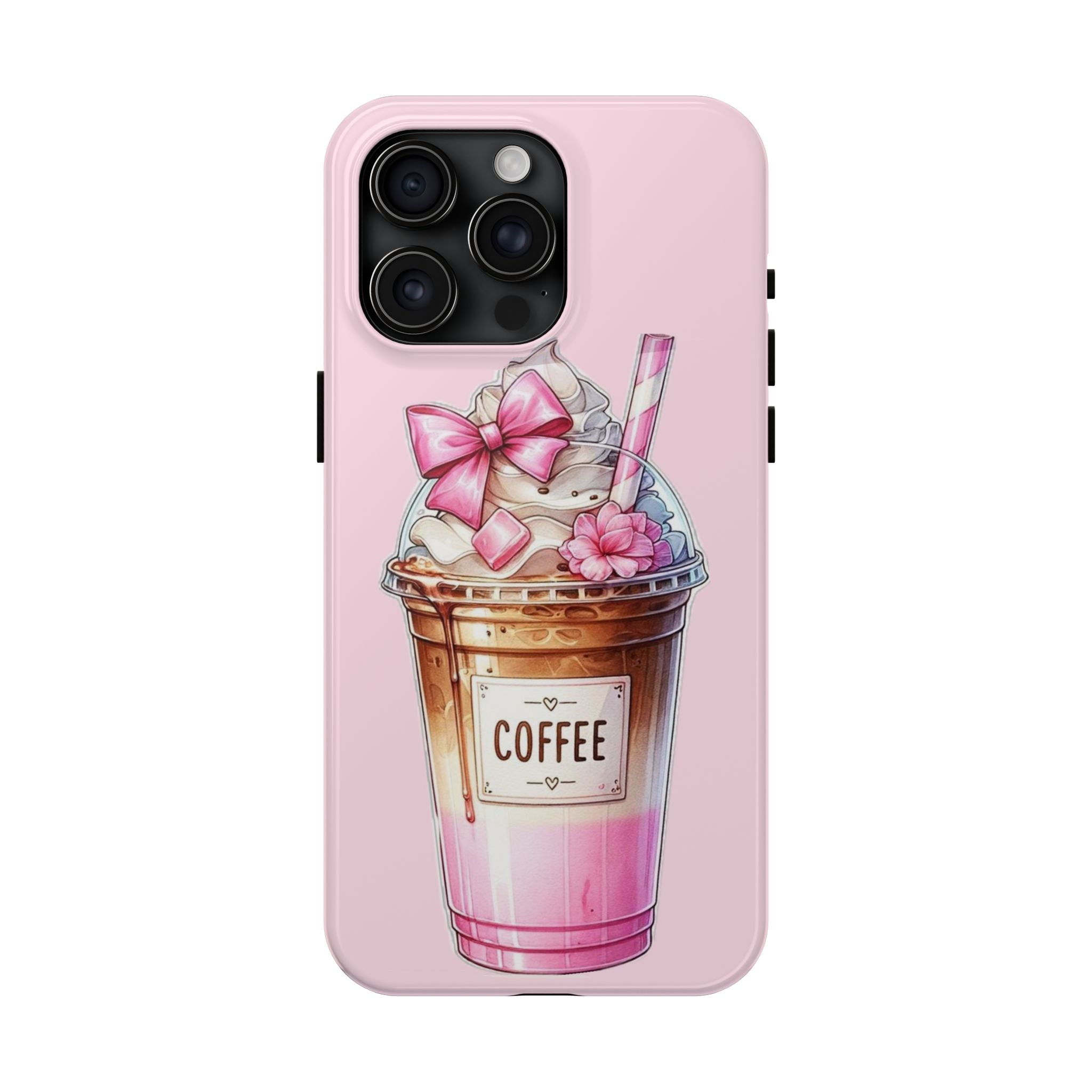 Cute Pink Coffee Phone Case — Kawaii Latte Tough Phone Case