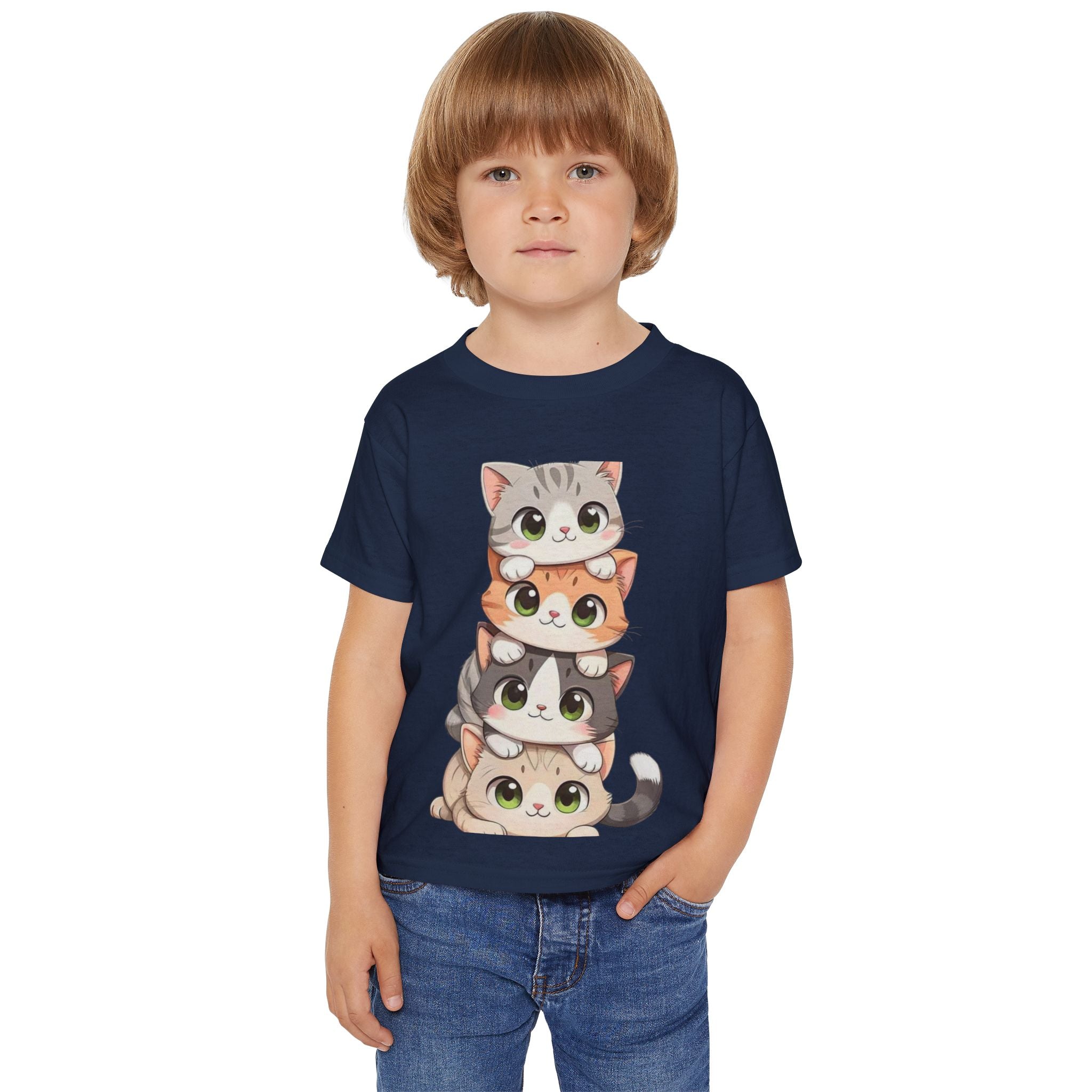 Stacked Cute Kittens Toddler T-shirt | Playful Cat Stack