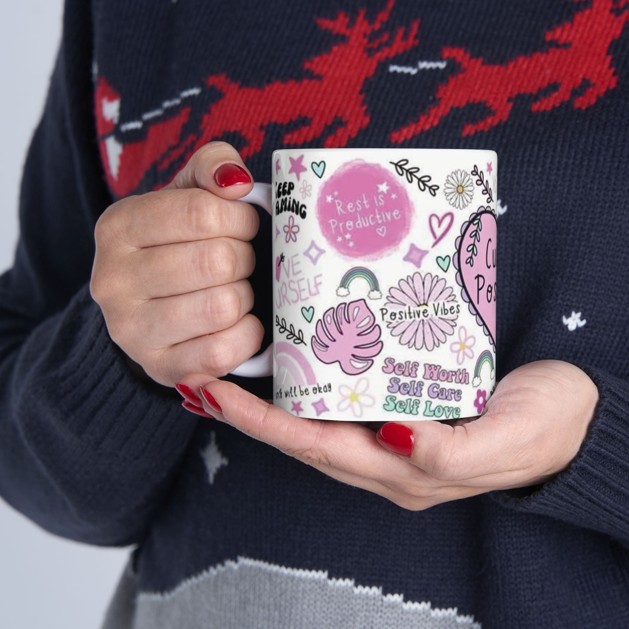 Positivity Mug — "Cup of Positivity" Inspirational Ceramic Coffee Mug (11oz/15oz)