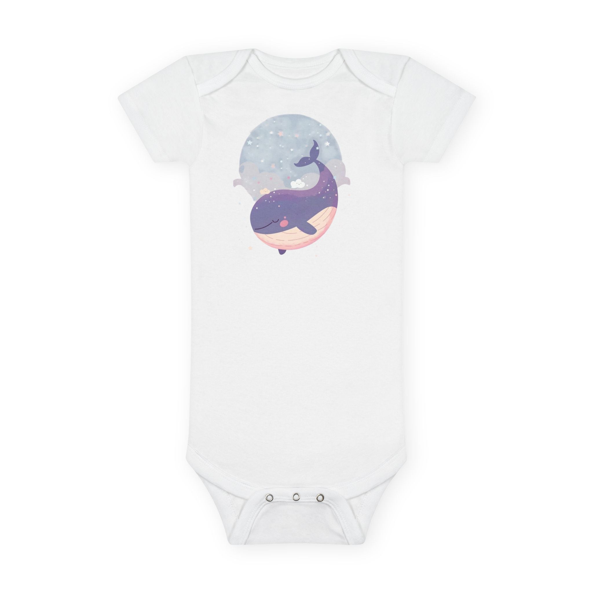 Whale Dream Baby Onesie — Pastel Night Sky Ocean Nursery Bodysuit