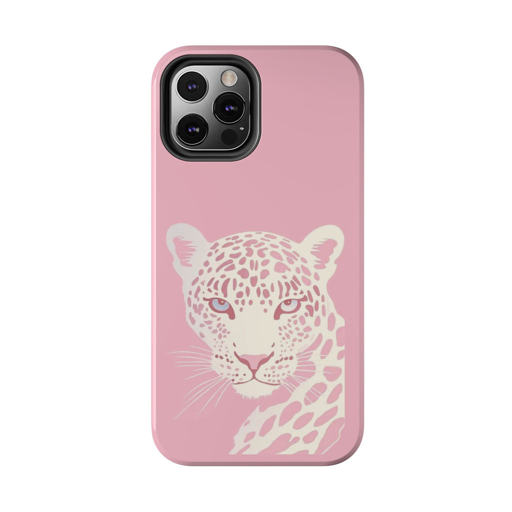 Tough Phone Case — Pink Leopard Face Protective Phone Cover