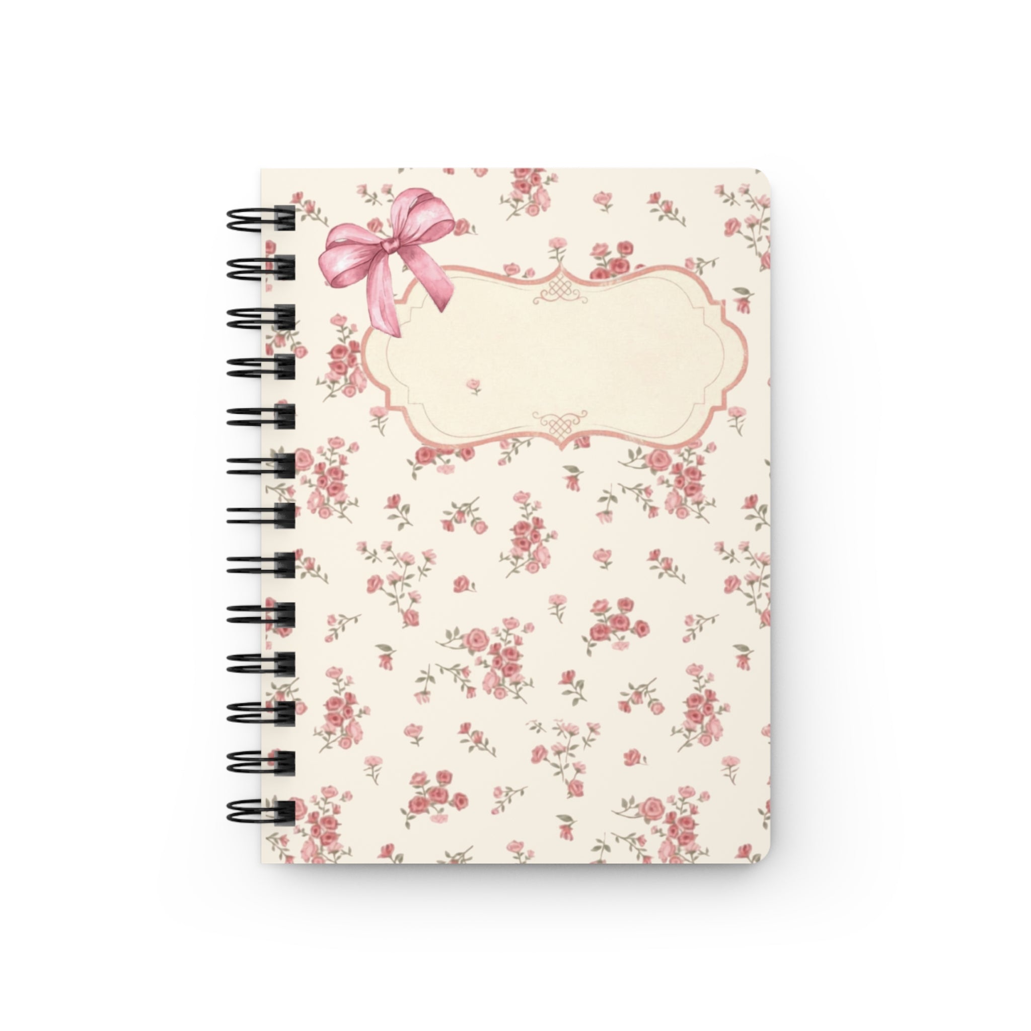 Cute Curly Girl Illustration Spiral Bound Journal | Pink Polka Dot Notebook