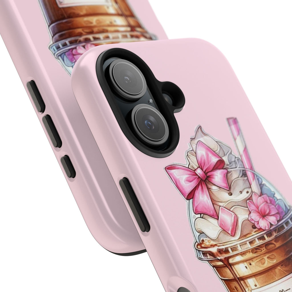 Cute Pink Coffee Phone Case — Kawaii Latte Tough Phone Case