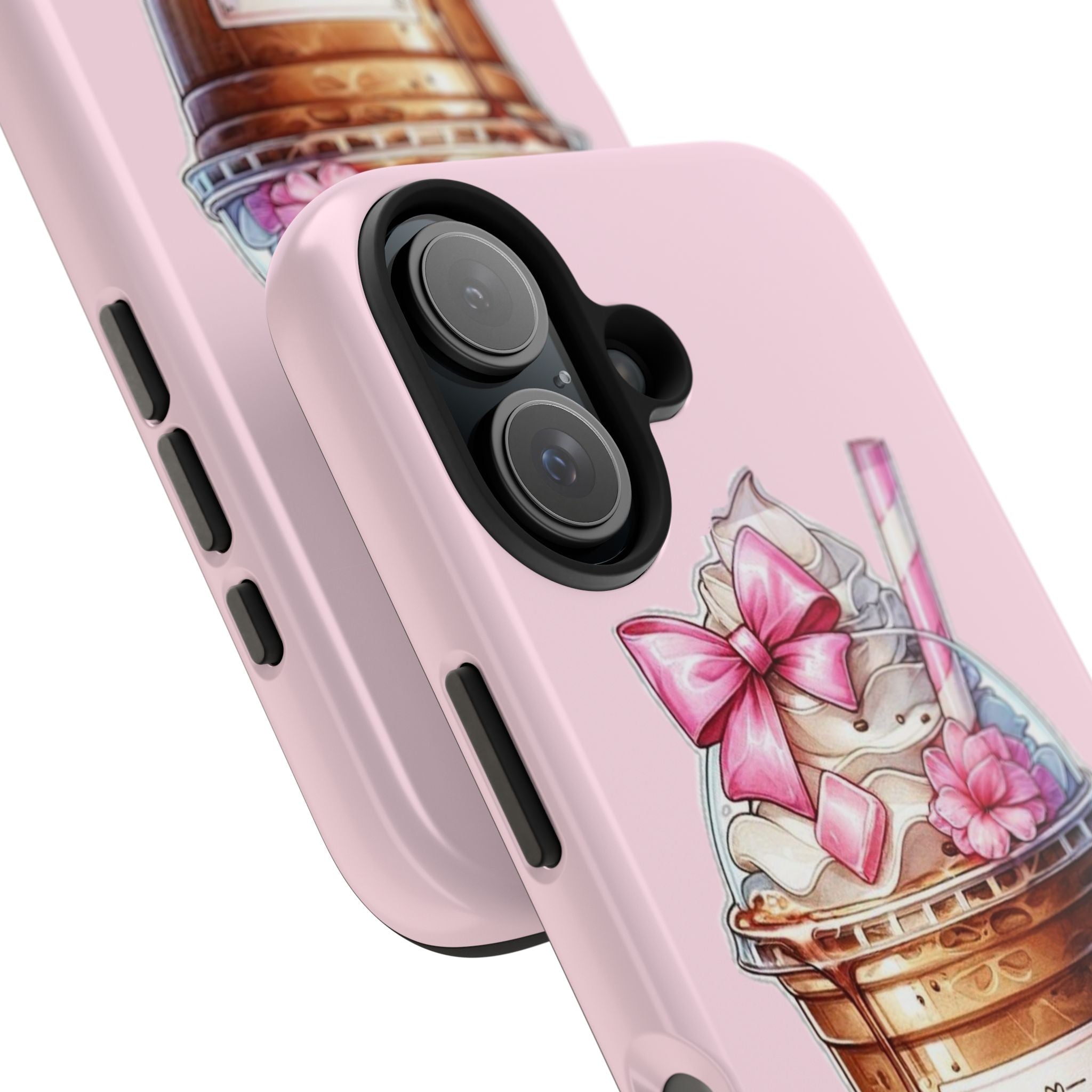 Cute Pink Coffee Phone Case — Kawaii Latte Tough Phone Case