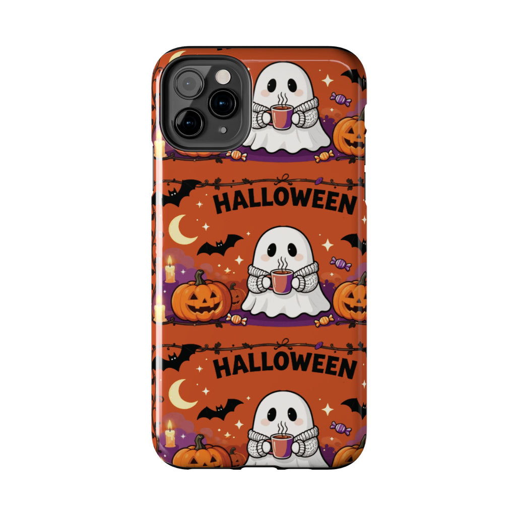 Halloween Ghost Pattern Tough Phone Case — Cute Pumpkin & Candy Halloween Phone Cover