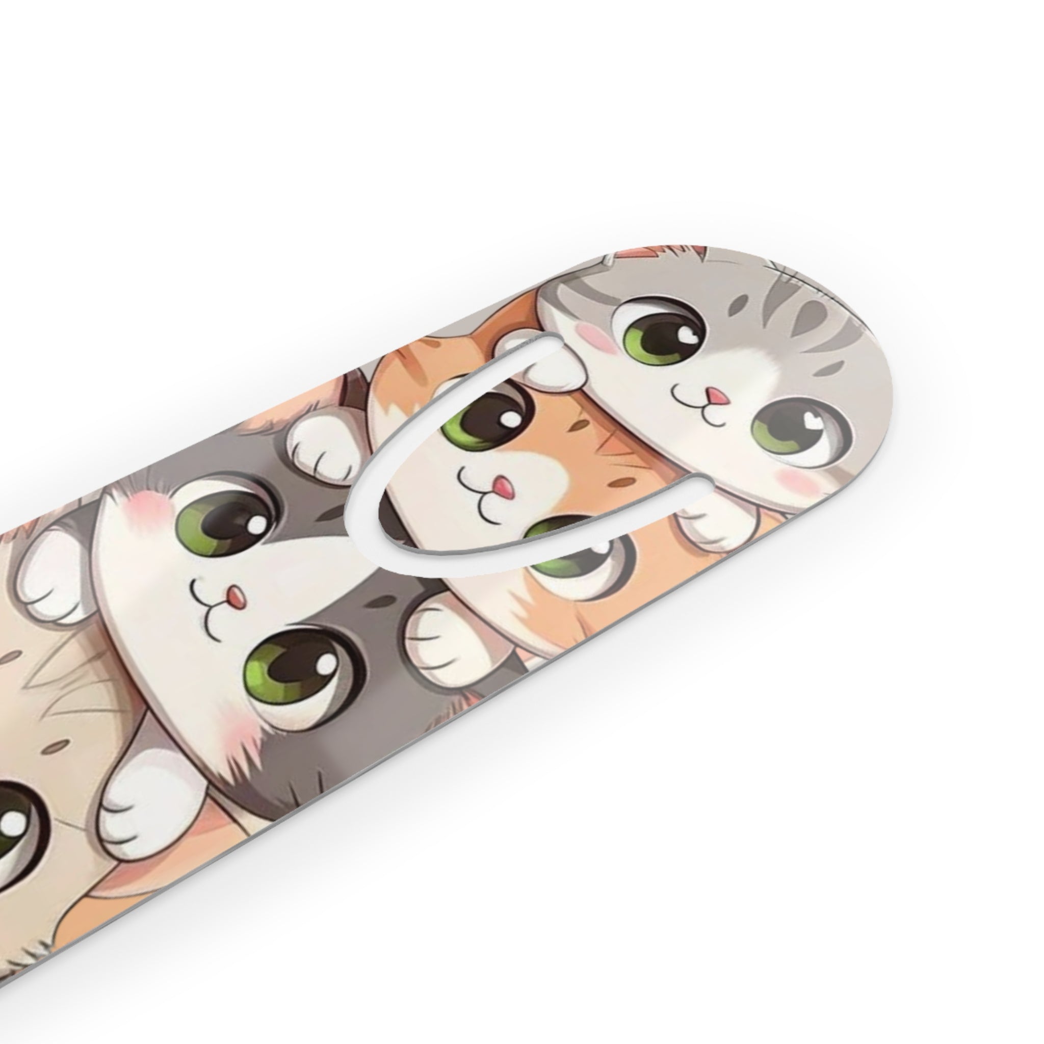 Cute Stacked Kittens Bookmark — Cute Cat Metal Bookmark with Tassel