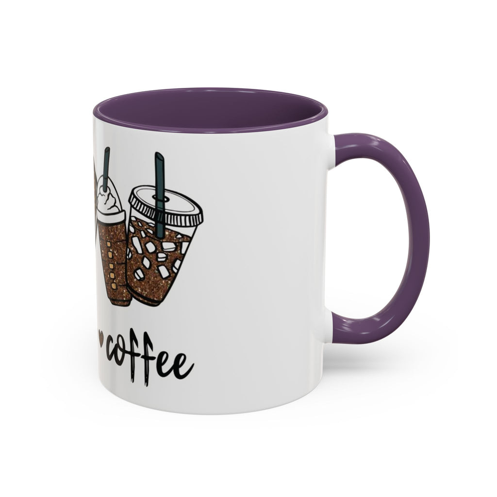 Coffee Love Accent Mug — Leopard Print Peace, Heart & Coffee Design (11/15oz)