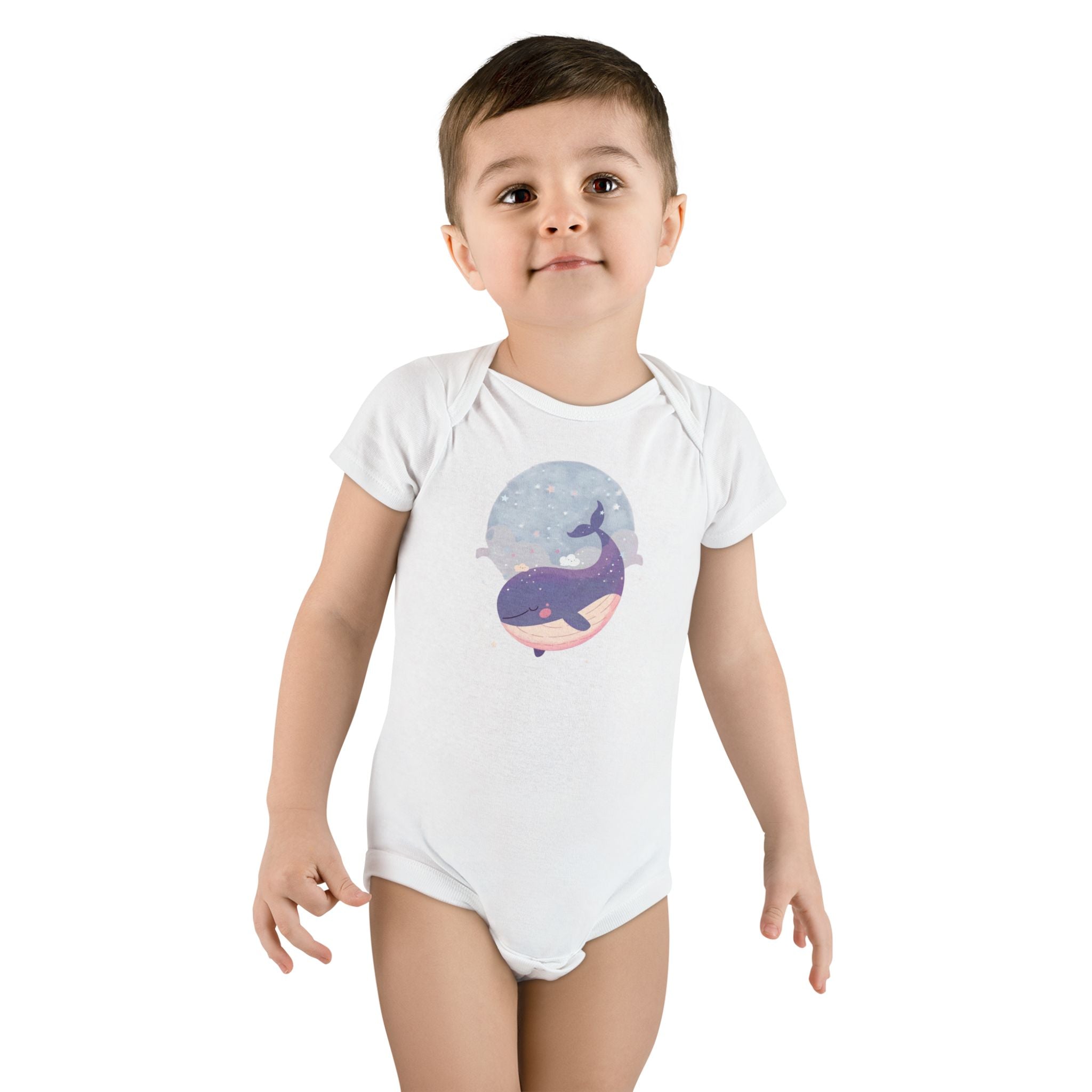 Whale Dream Baby Onesie — Pastel Night Sky Ocean Nursery Bodysuit