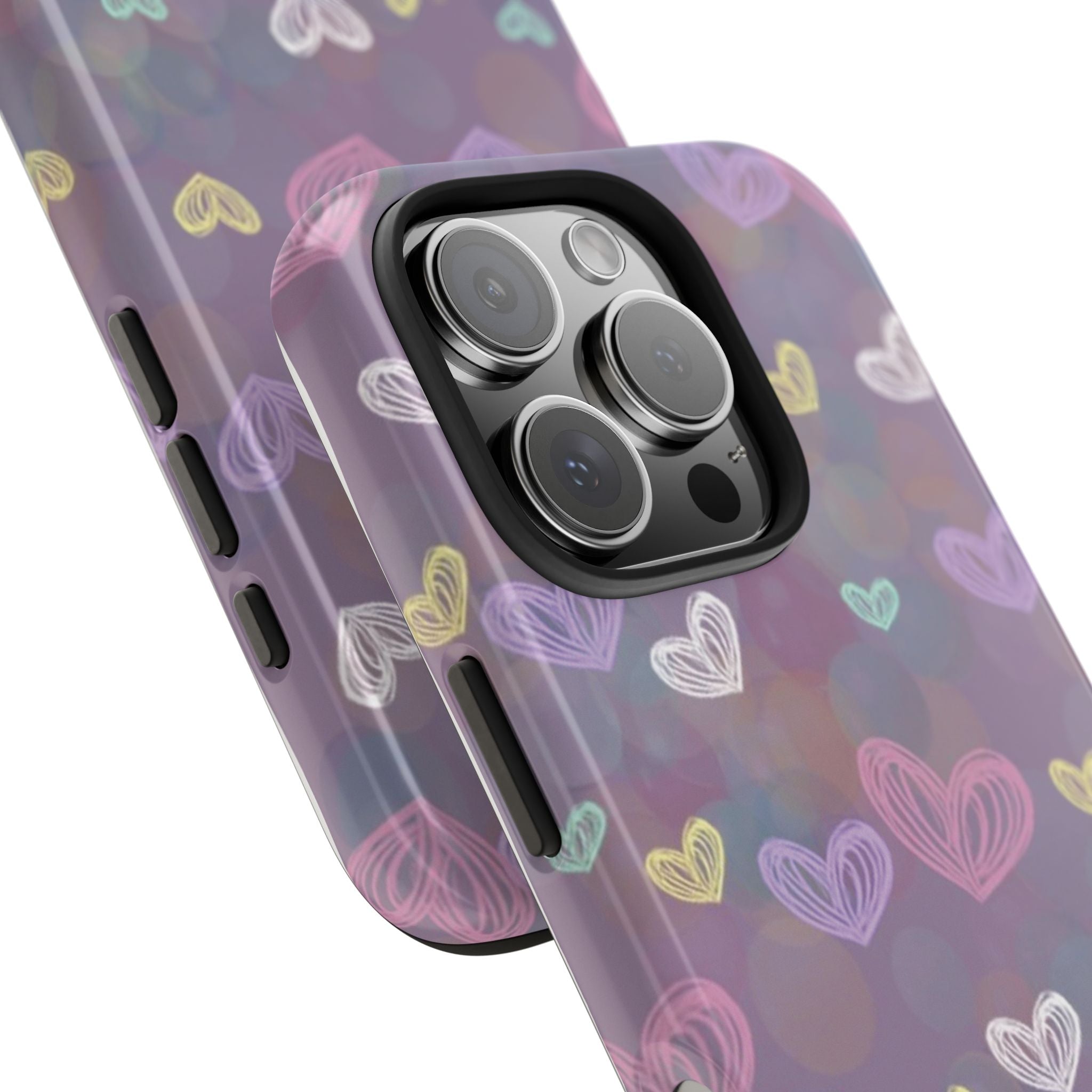 Tough Phone Case — Pastel Heart Pattern Protective Phone Cover