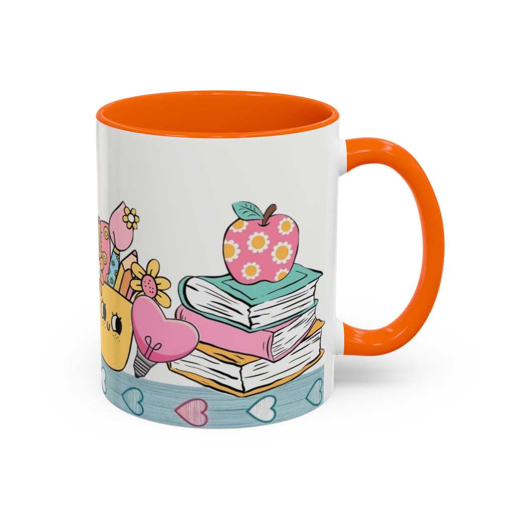 Cute Teacher Desk Accent Coffee Mug — Kawaii School Supplies Design