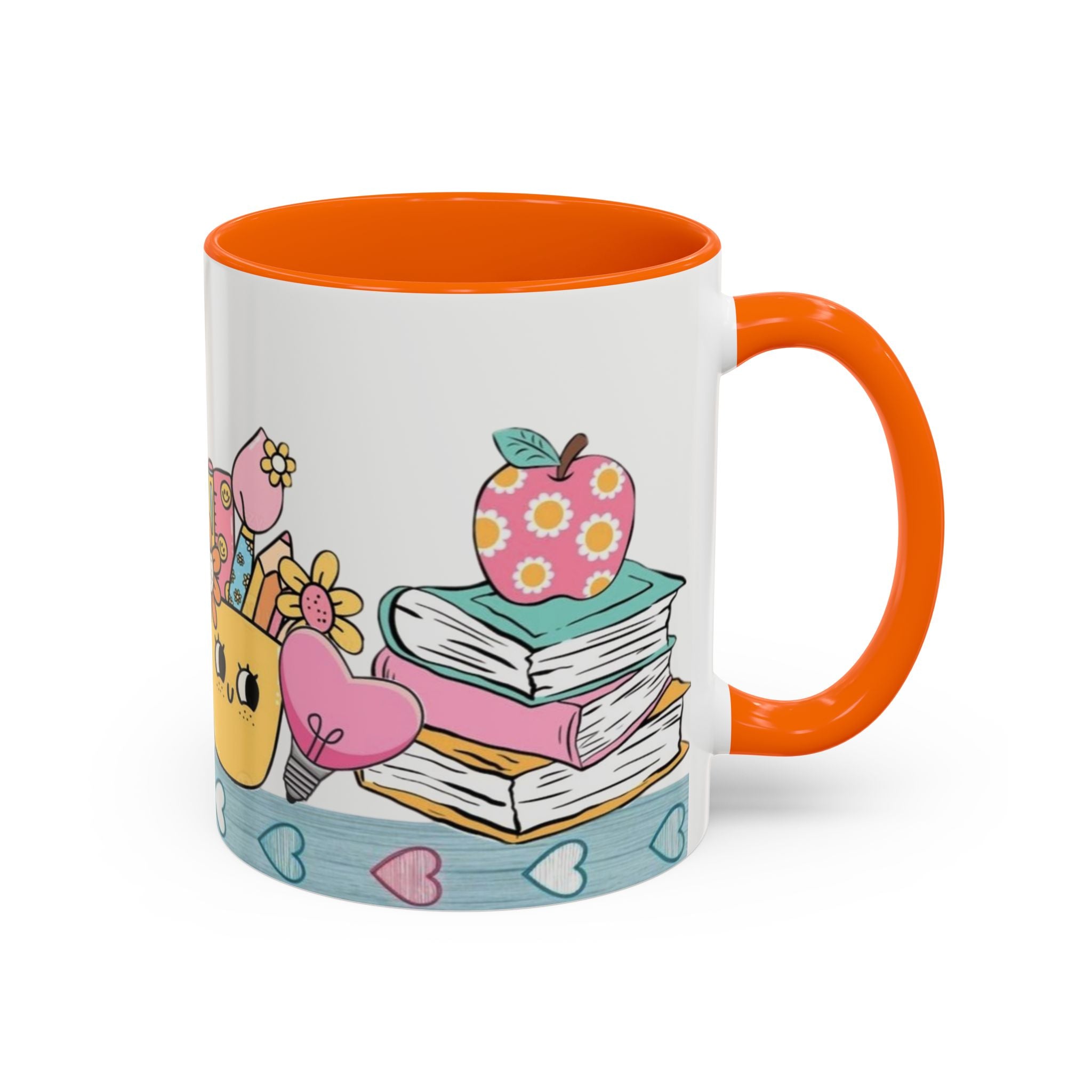 Cute Teacher Desk Accent Coffee Mug — Kawaii School Supplies Design