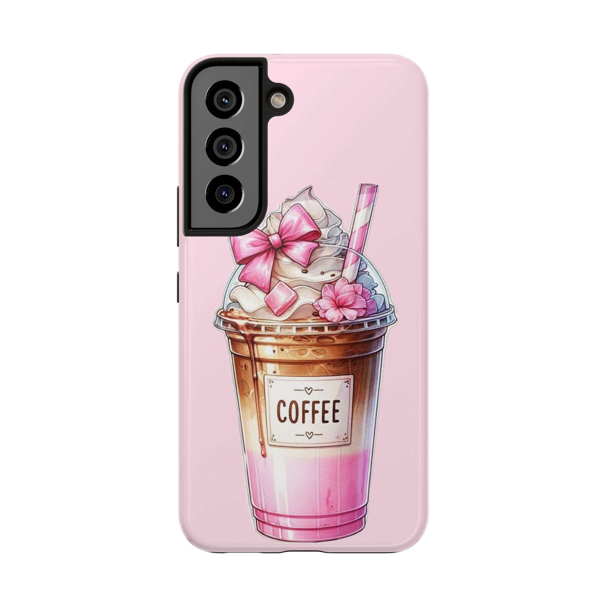 Cute Pink Coffee Phone Case — Kawaii Latte Tough Phone Case