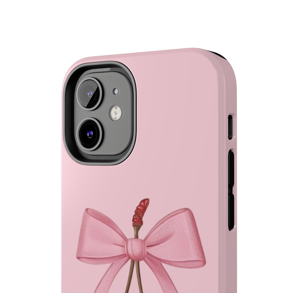 Pink Cherry Tough Phone Case — Cute Bow Cherry Protective Phone Cover