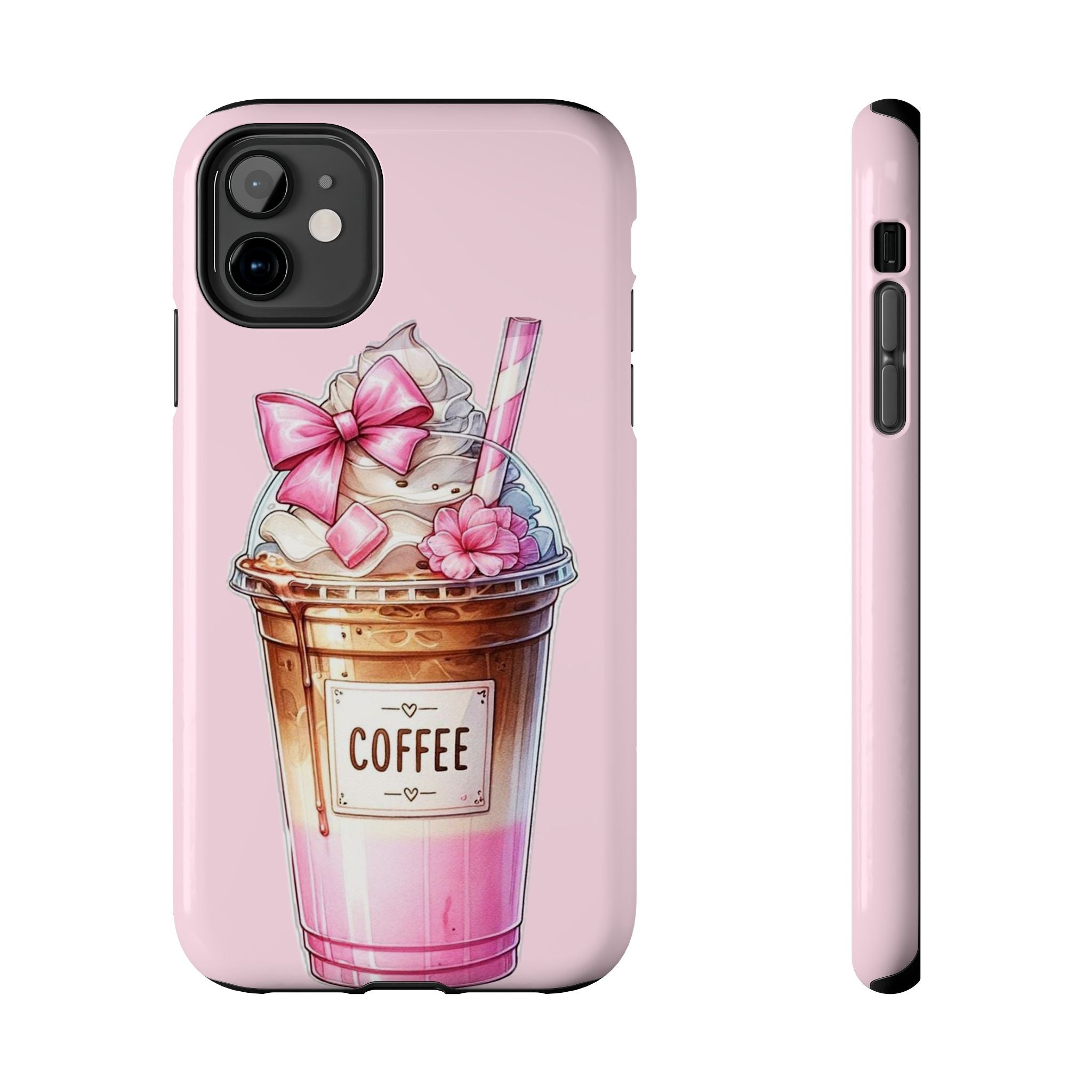 Cute Pink Coffee Phone Case — Kawaii Latte Tough Phone Case