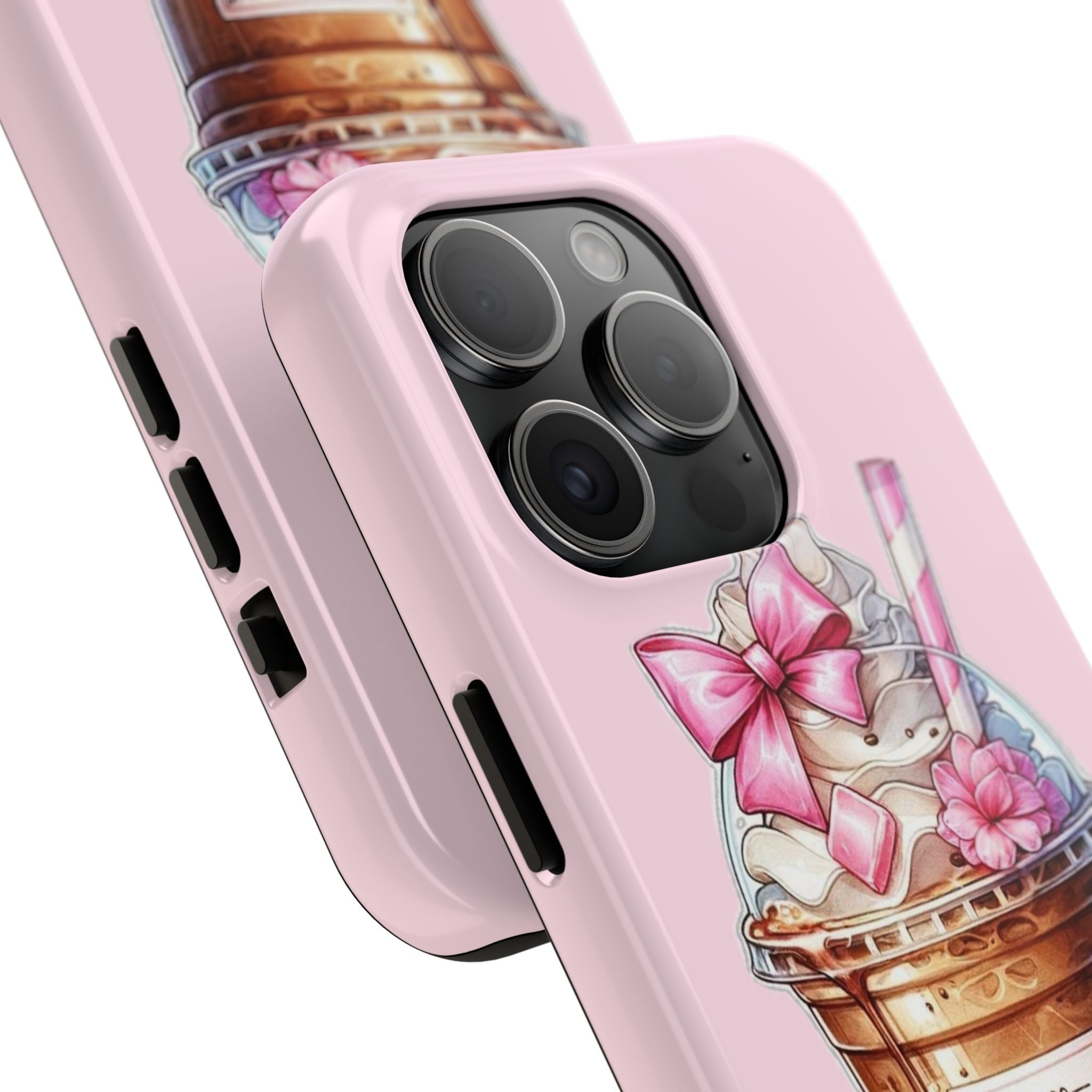 Cute Pink Coffee Phone Case — Kawaii Latte Tough Phone Case
