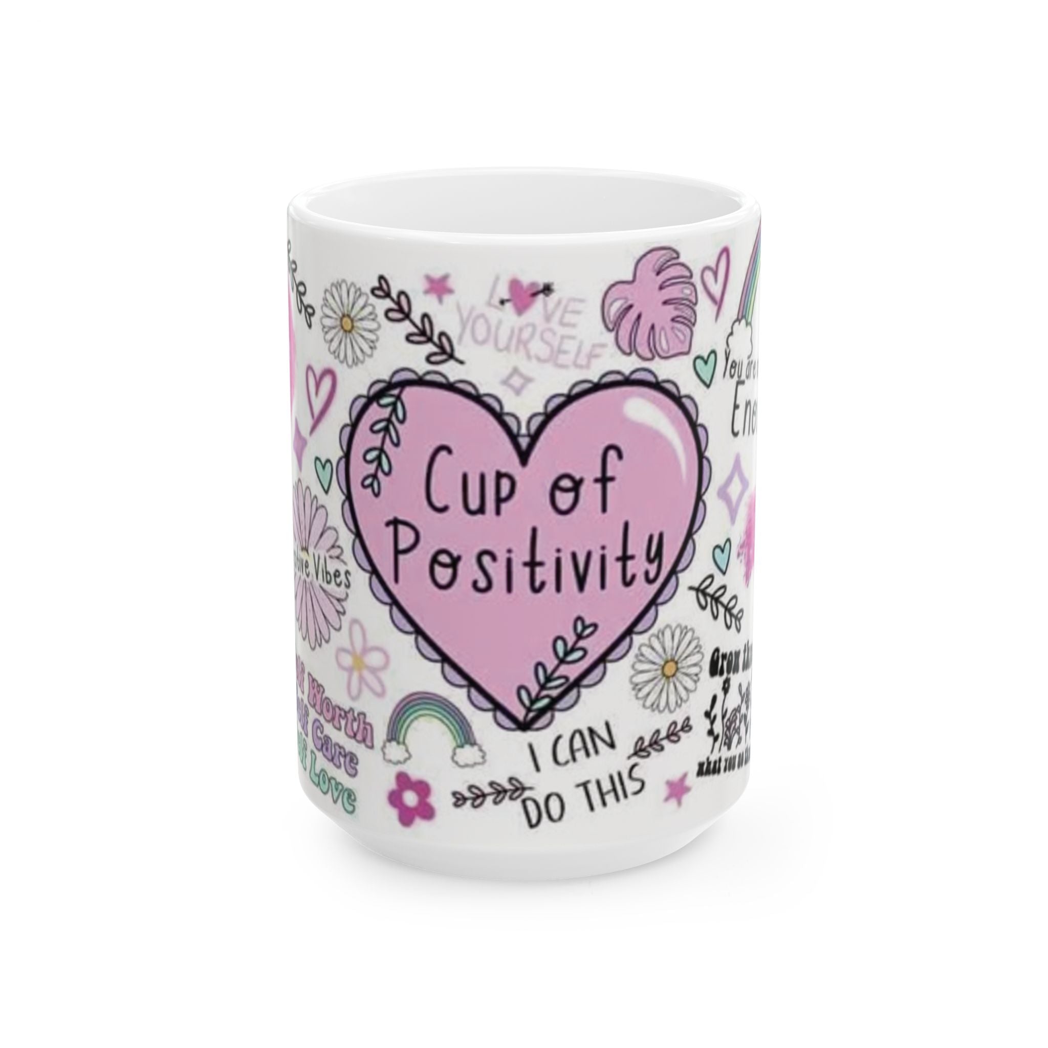 Positivity Mug — "Cup of Positivity" Inspirational Ceramic Coffee Mug (11oz/15oz)