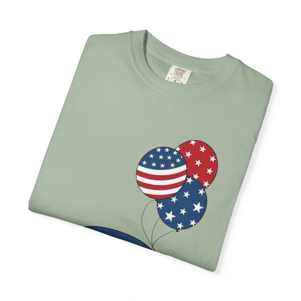 Patriotic Gnome with Balloons T-Shirt | Happy 4th of July USA Design