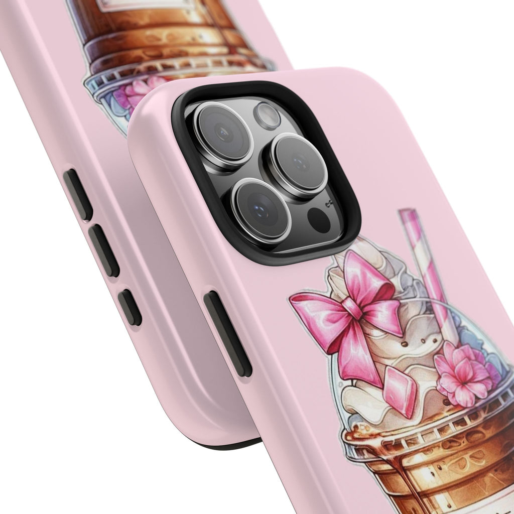 Cute Pink Coffee Phone Case — Kawaii Latte Tough Phone Case