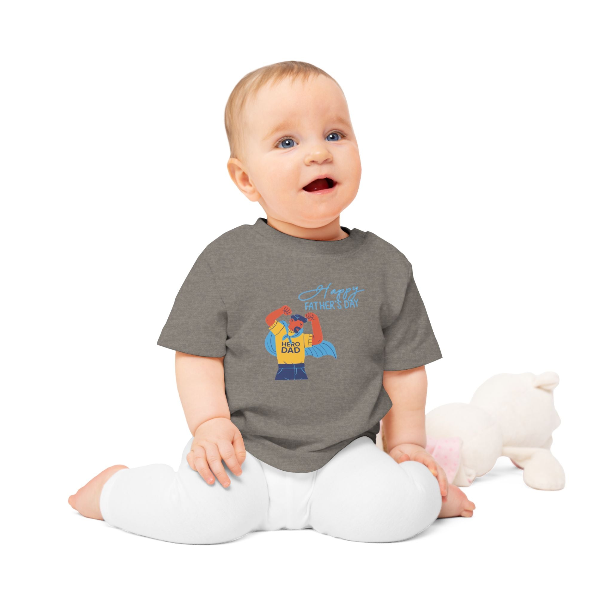 Happy Fathers Day Superhero Baby T Shirt