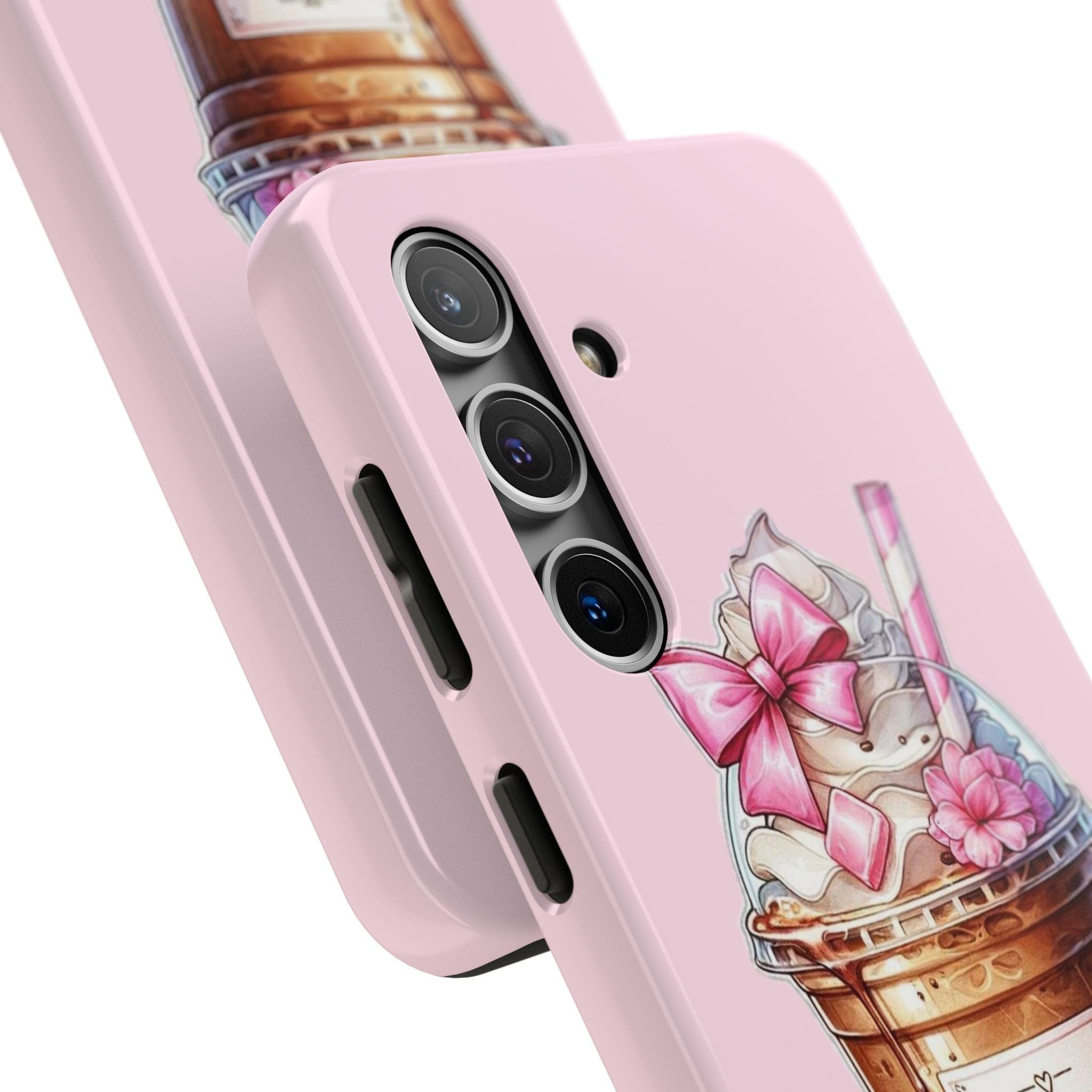 Cute Pink Coffee Phone Case — Kawaii Latte Tough Phone Case