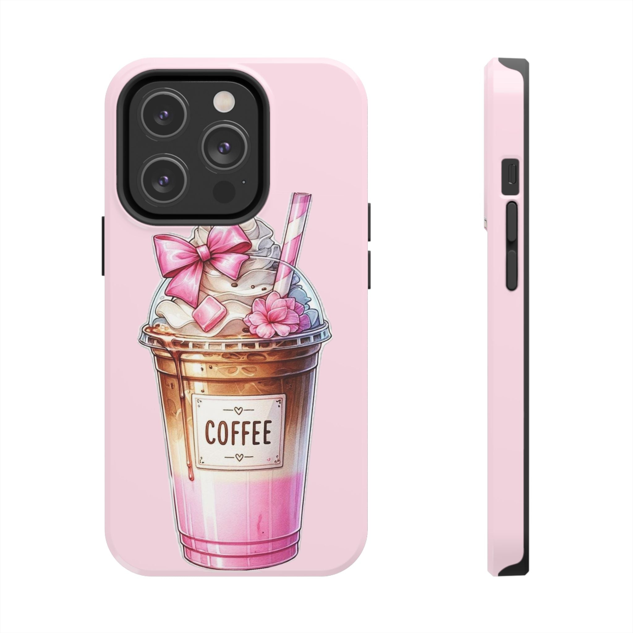 Cute Pink Coffee Phone Case — Kawaii Latte Tough Phone Case