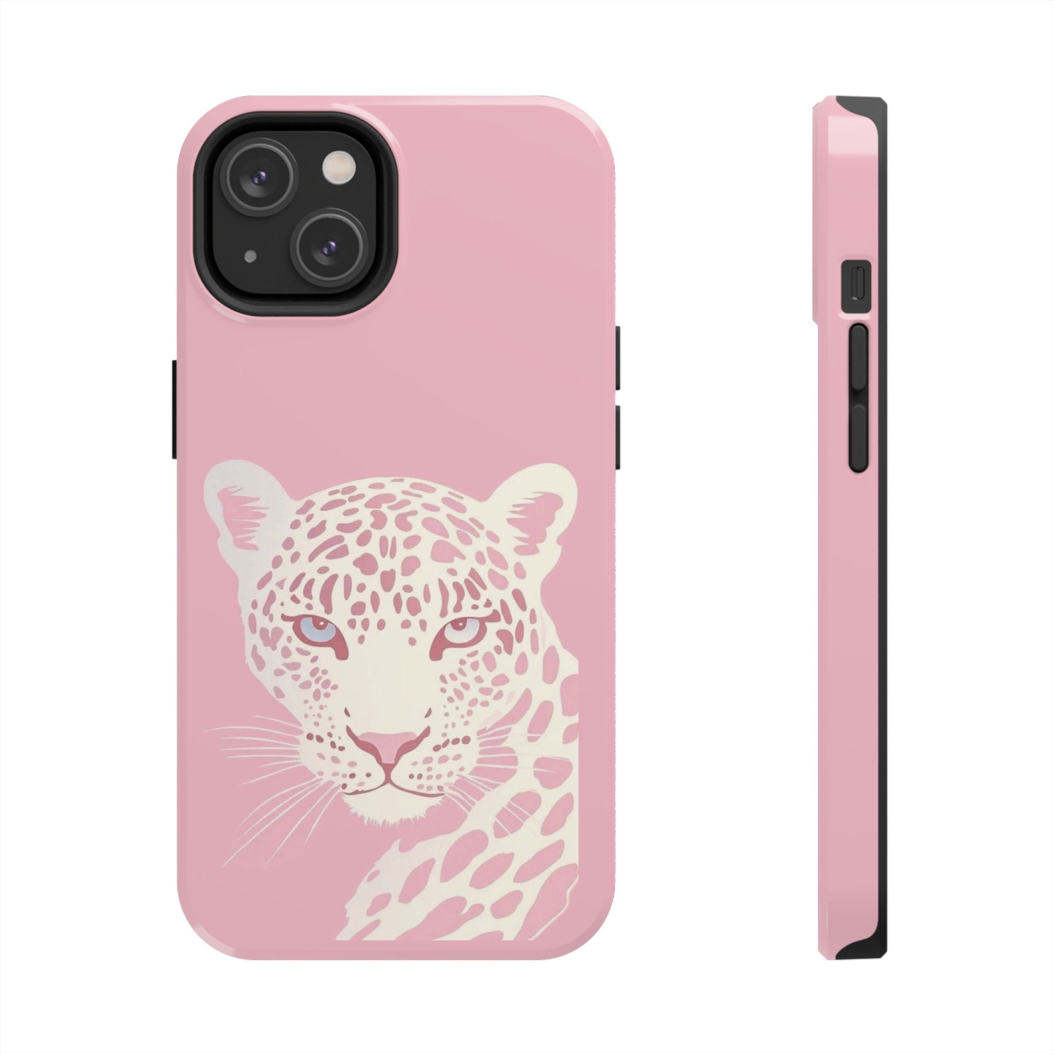 Tough Phone Case — Pink Leopard Face Protective Phone Cover