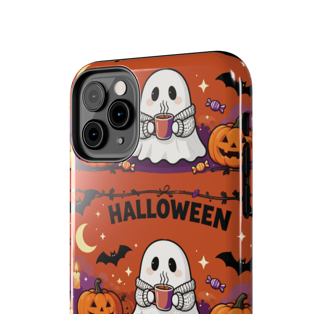 Halloween Ghost Pattern Tough Phone Case — Cute Pumpkin & Candy Halloween Phone Cover